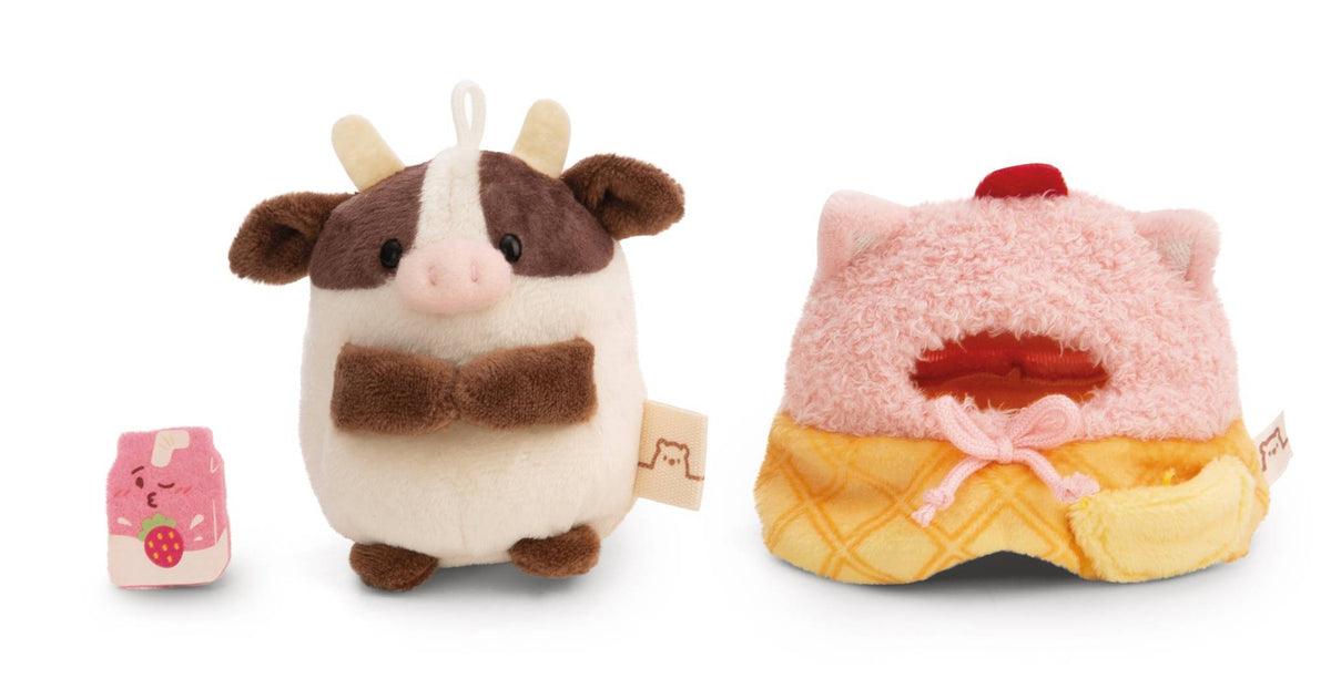 NICI Kuscheltier mymochi Kuh Moona mit Milchshake und Softeiskostüm