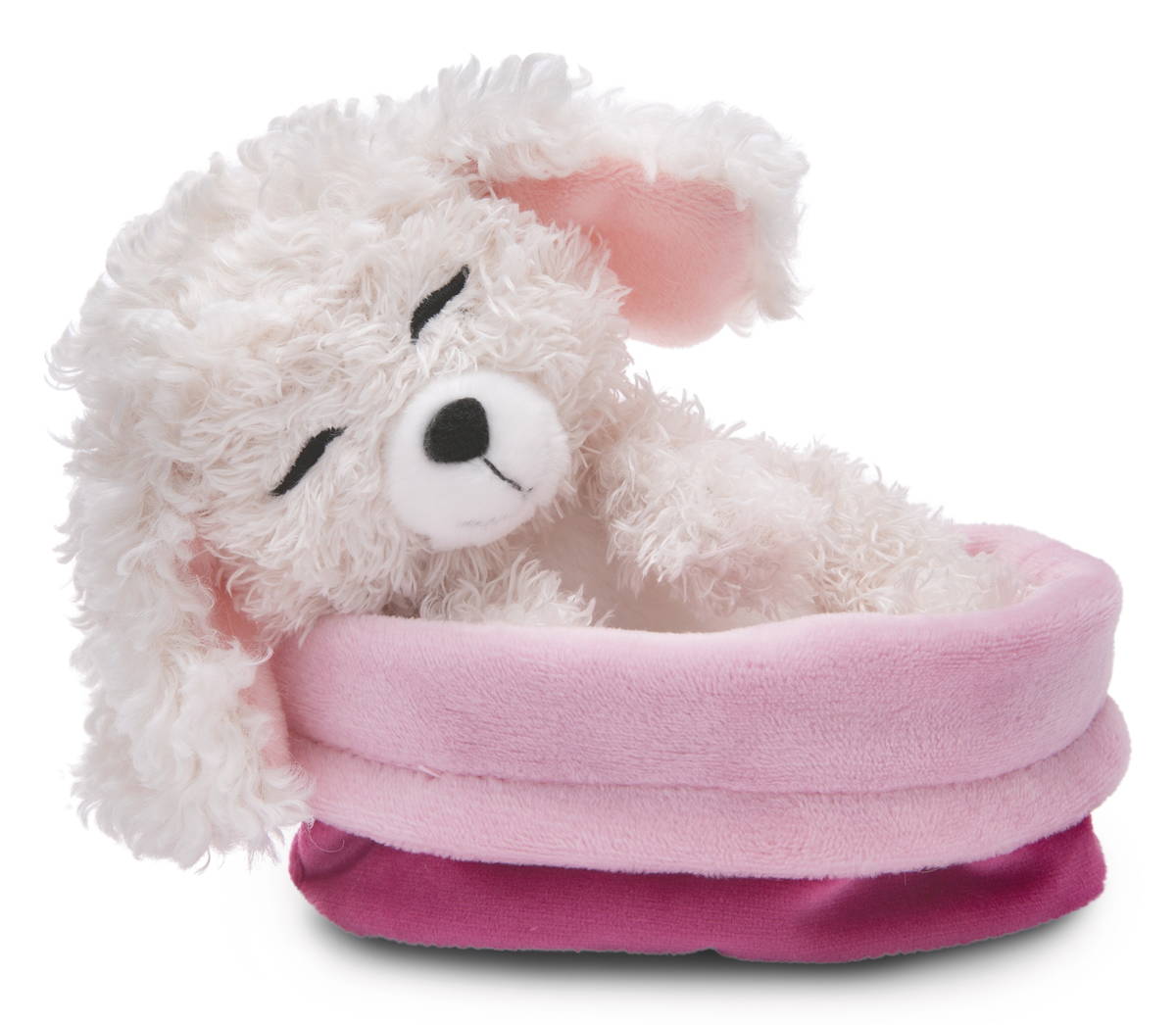 NICI Kuscheltier Hund Pudel weiss schlafend