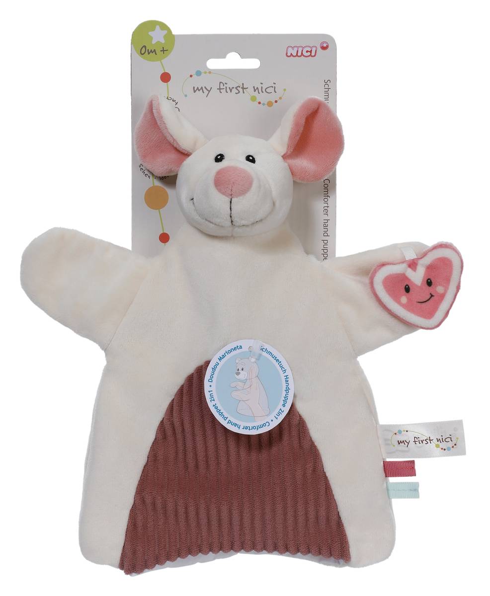 NICI Schmusetuch Handpuppe Maus 2 in 1