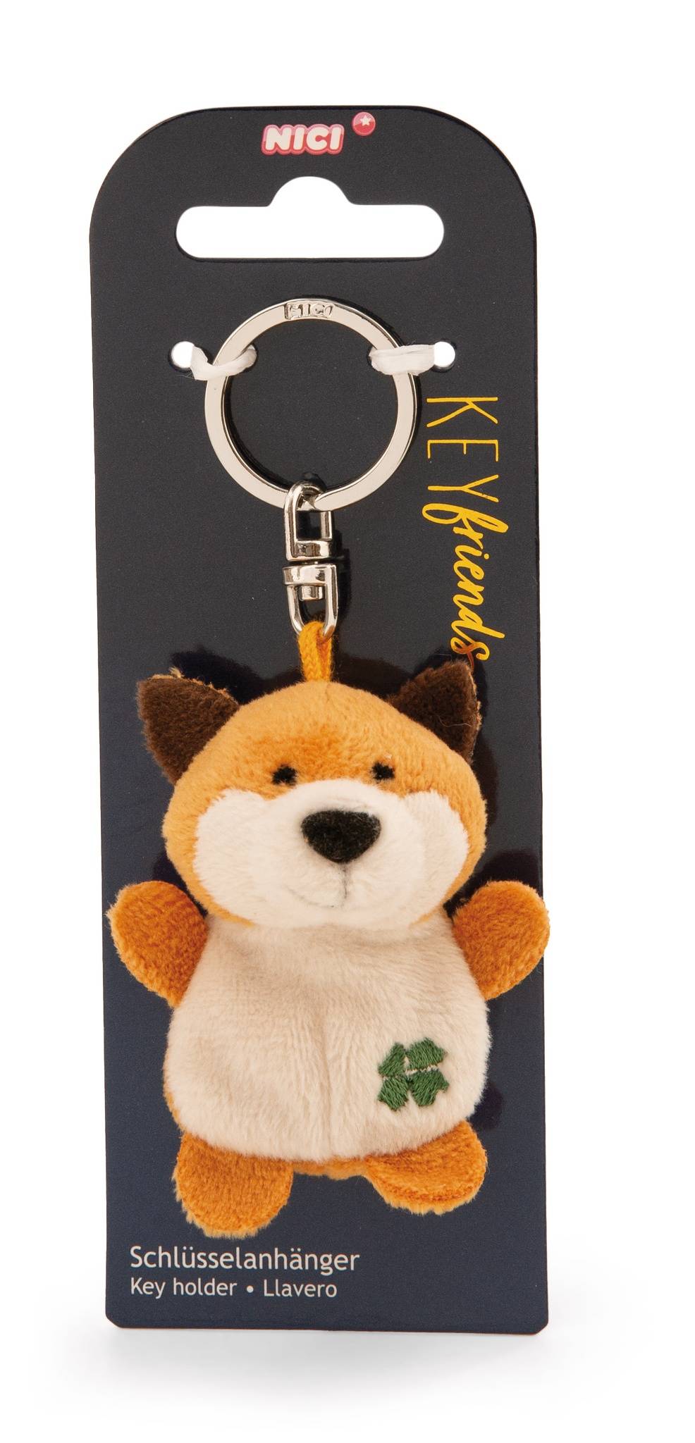 NICI Schlüsselanhänger  Fuchs mit Kleeblatt