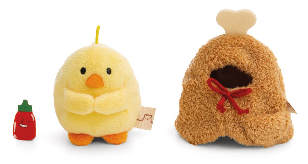 NICI Kuscheltier mymochi Küken Tschieps mit Chilisauce und Pouletschenkelkostüm