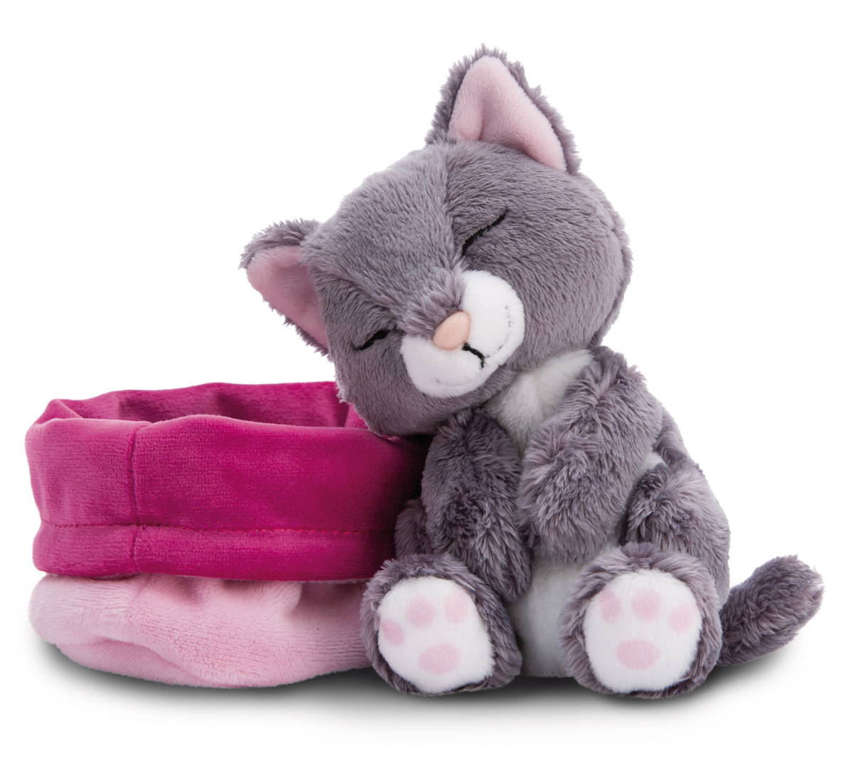 NICI Kuscheltier Katze grau schlafend