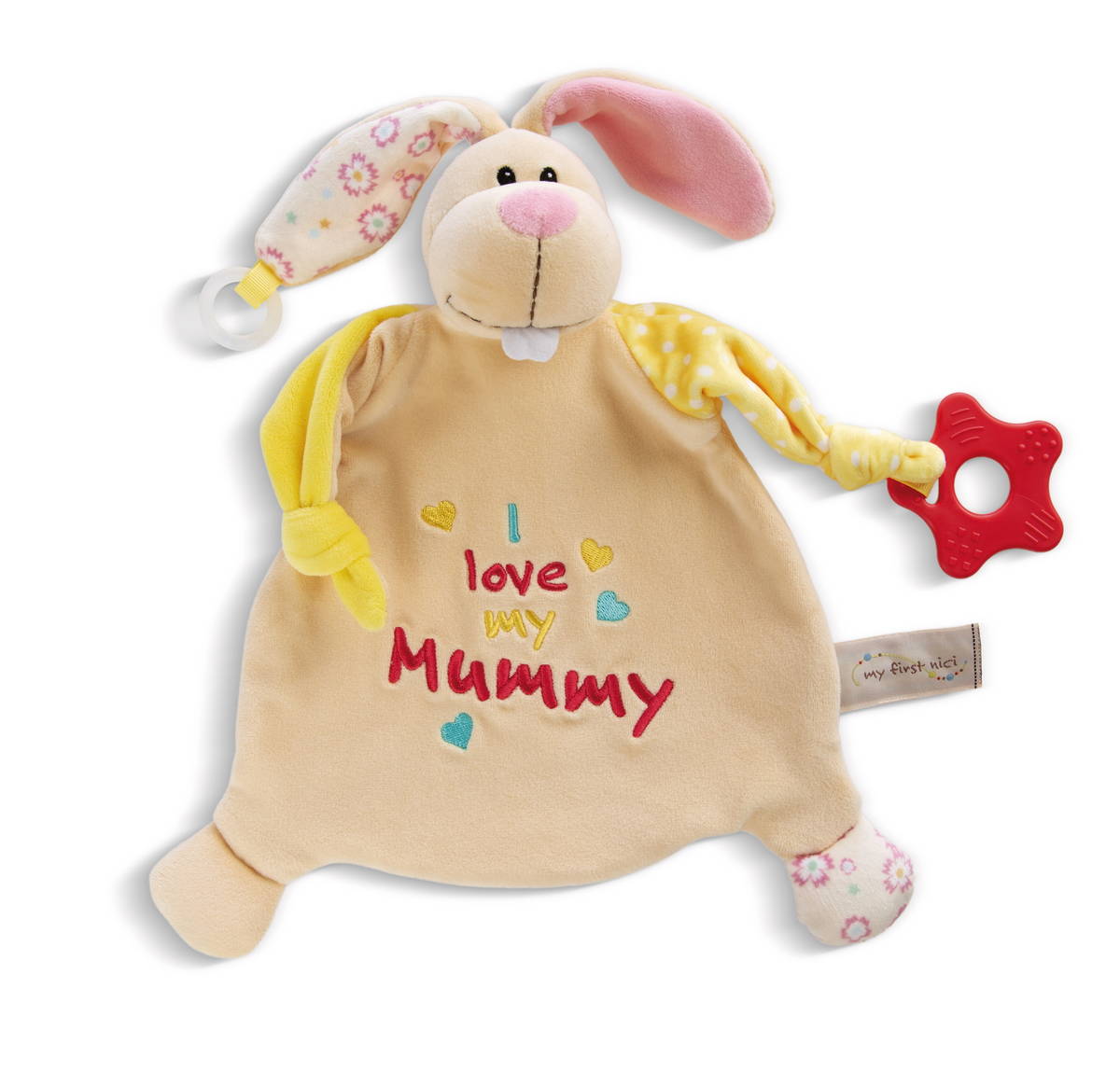 NICI Schmusetuch Hase mit Beissring