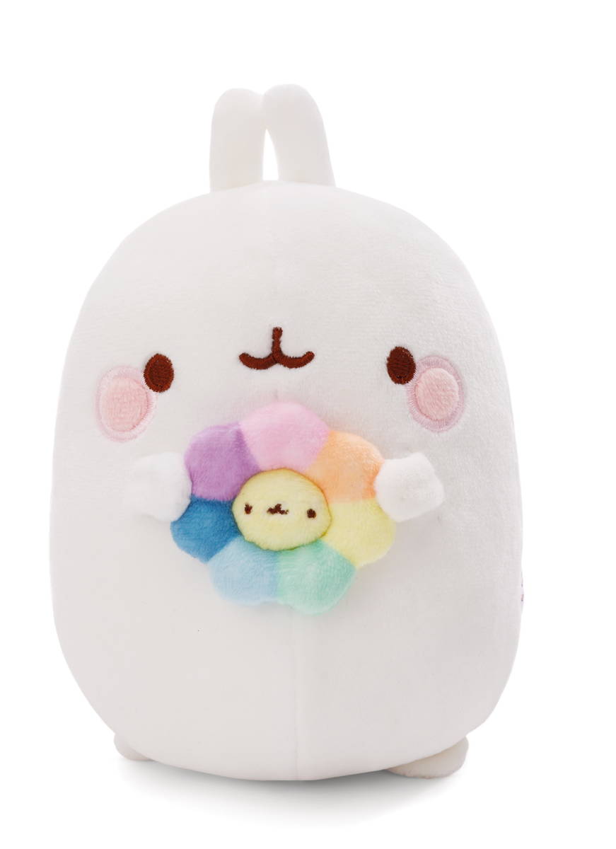 NICI Kuscheltier Molang mit Regenbogenblume