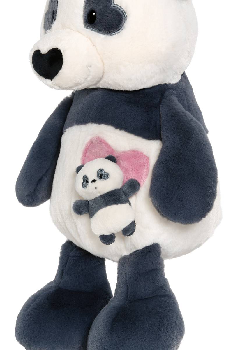 NICI Kuscheltier Love Panda mit Herztasche und Baby-Panda
