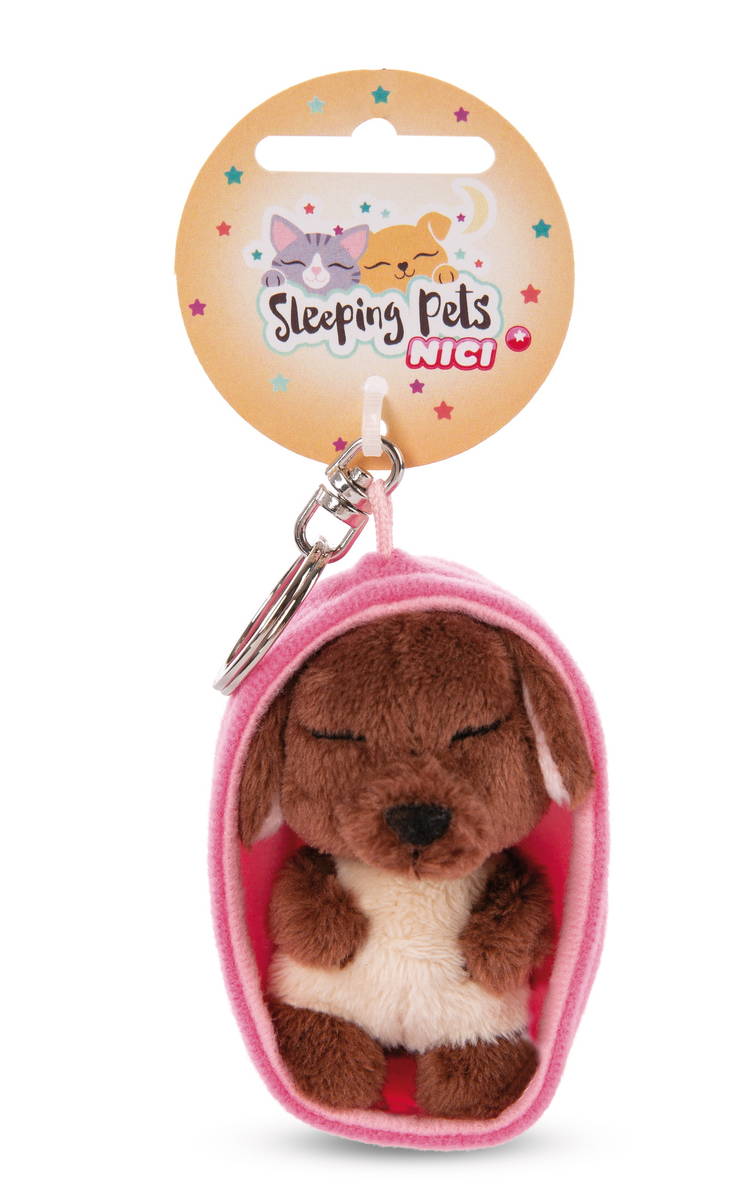 NICI Schlüsselanhänger Sleeping Pets Hund braun