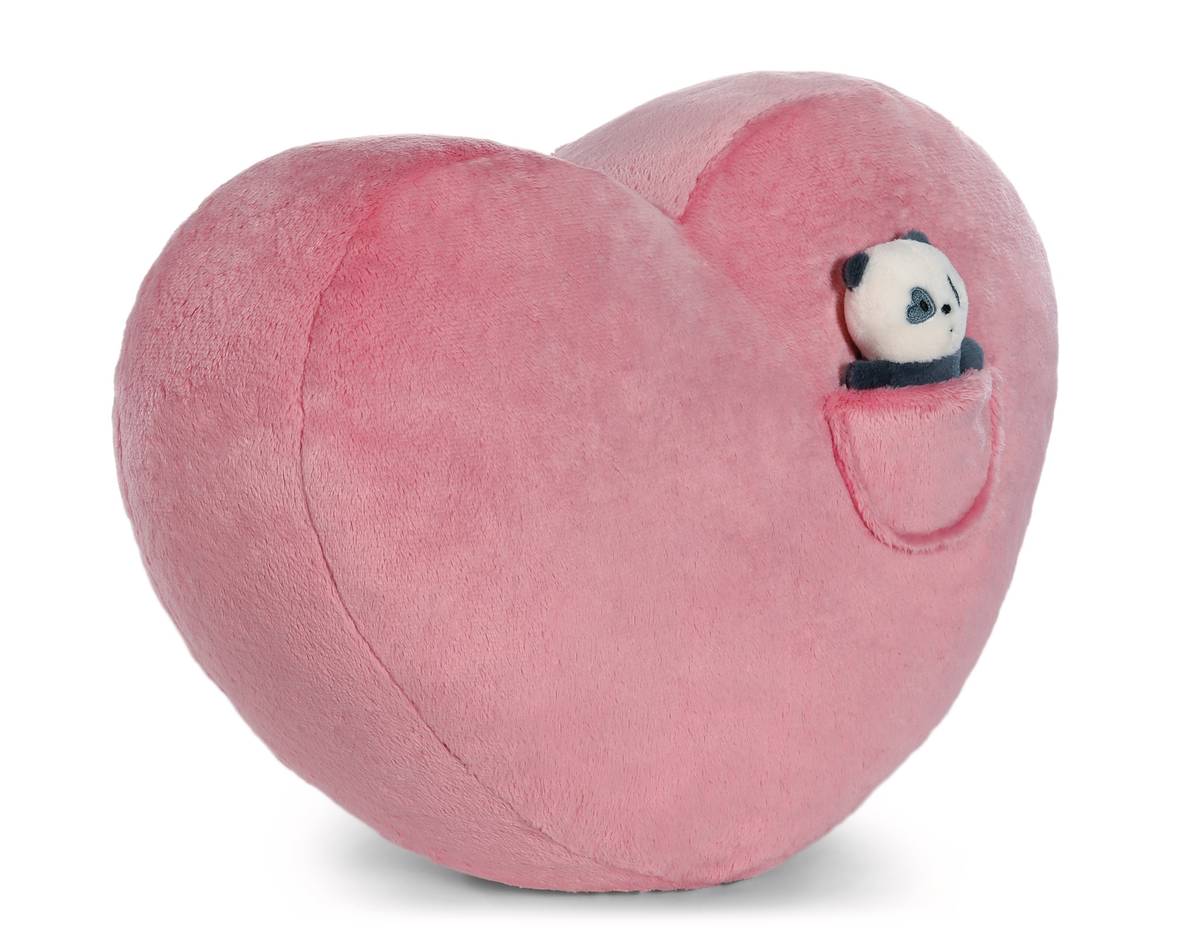 NICI Kissen Love Panda herzförmig