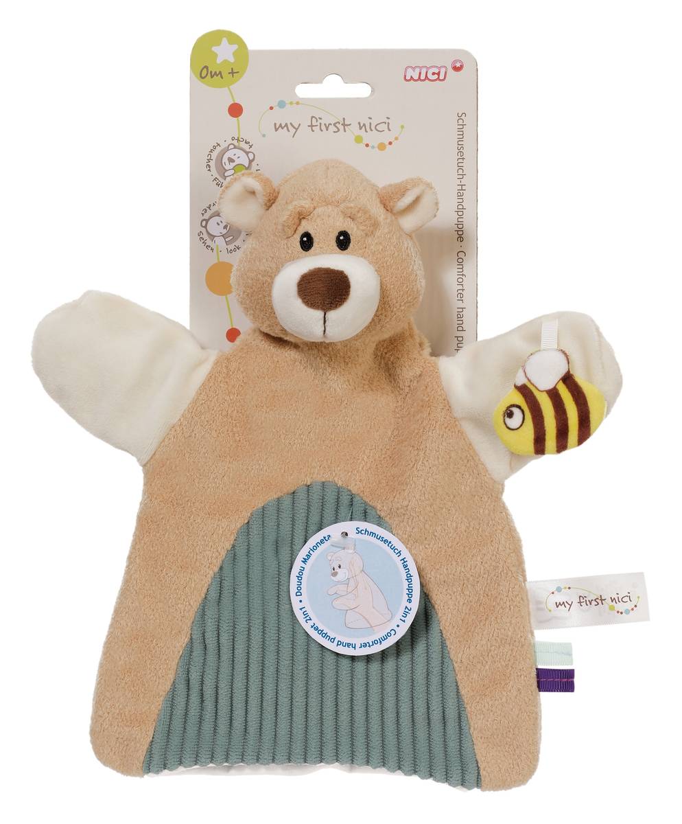 NICI Schmusetuch Handpuppe Bär 2 in 1