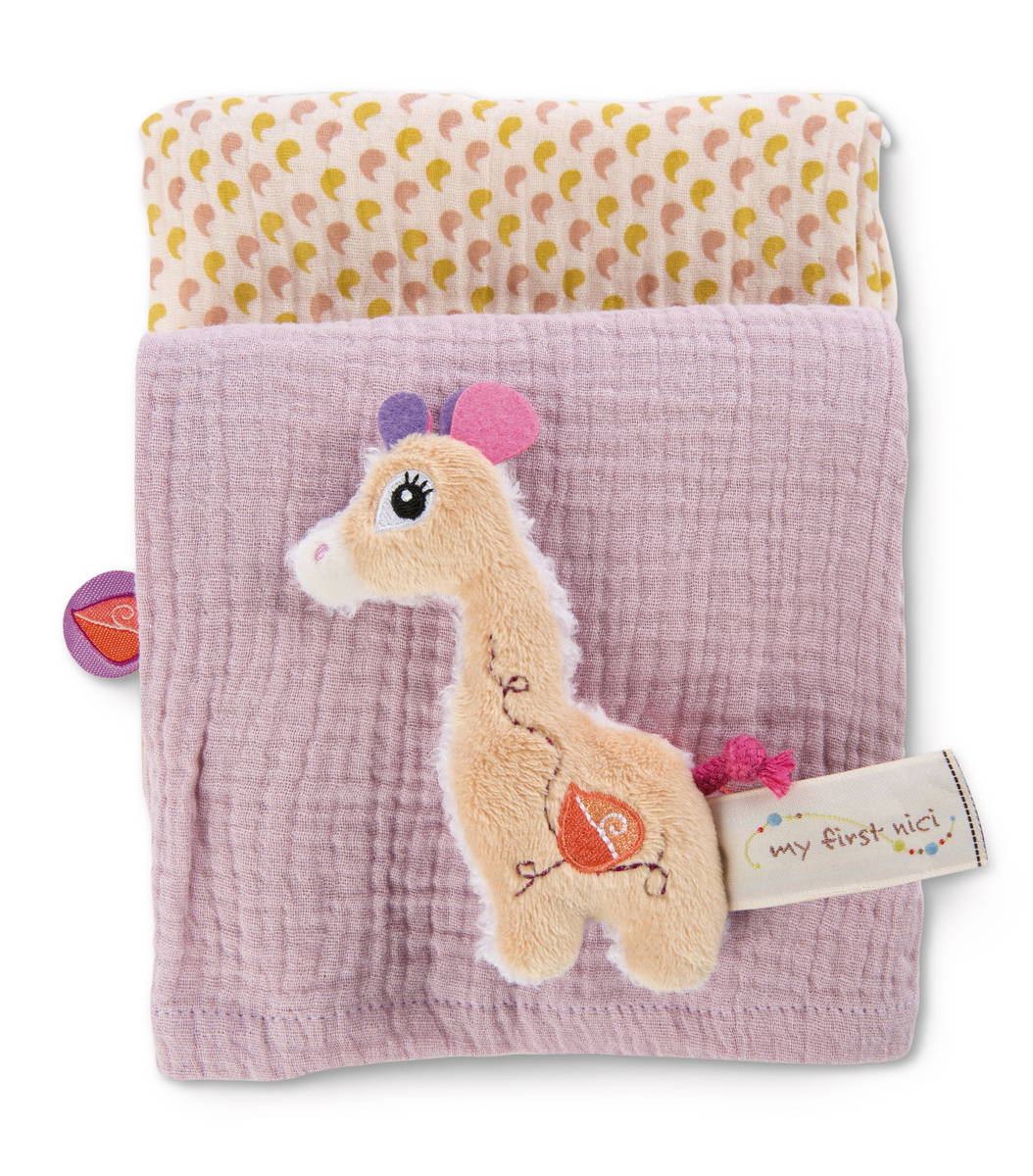 NICI Mulltuch mit Greifling Giraffe Sasuma