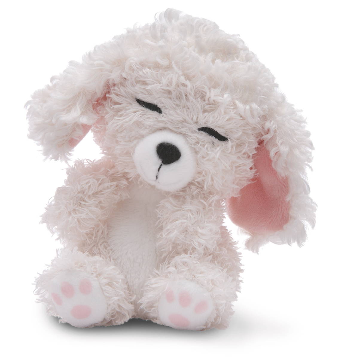 NICI Kuscheltier Hund Pudel weiss schlafend