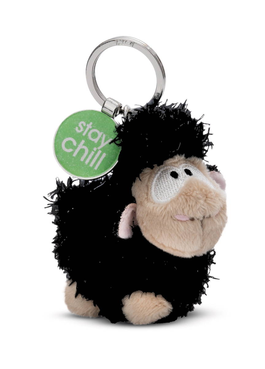 NICI Schlüsselanhänger Schaf schwarz 9cm