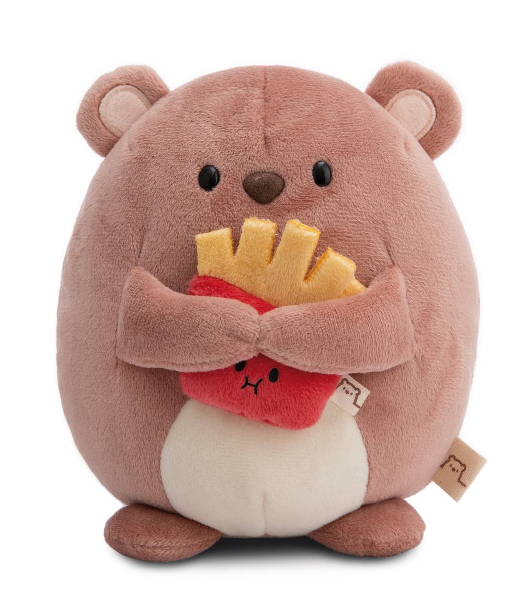 NICI Kuscheltier mymochi Bär Nomo mit Pommes in Geschenkbox