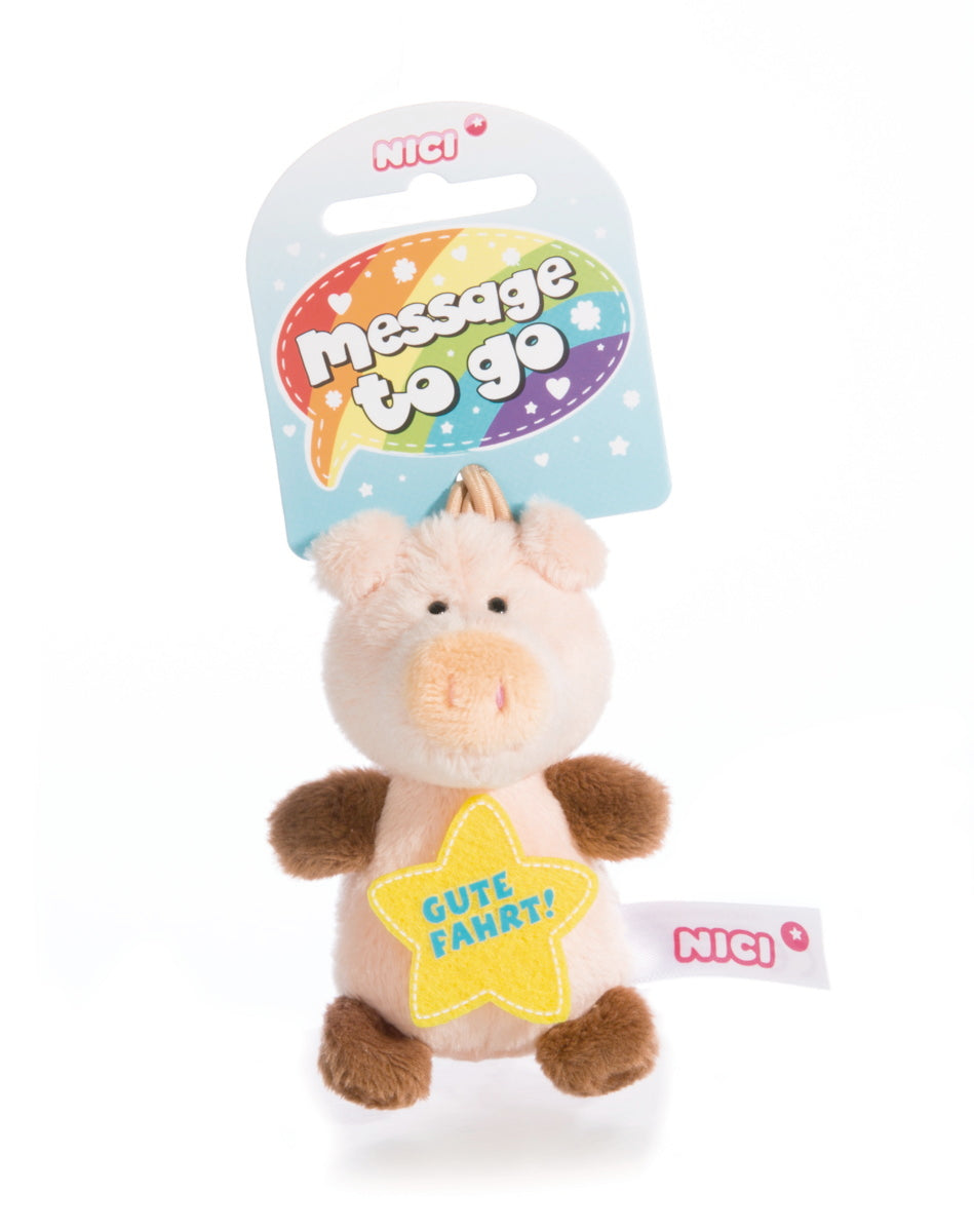NICI Schlüsselanhänger Schwein &quot;Gute Fahrt&quot;