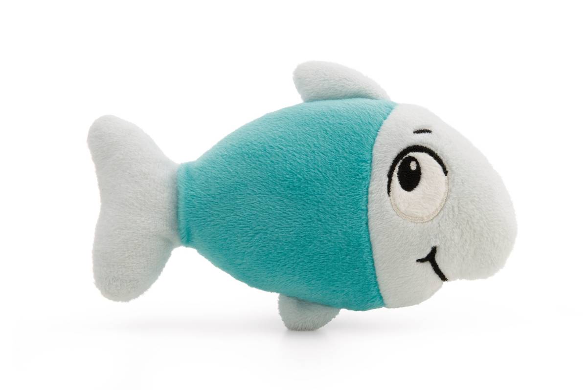 NICI Kuscheltier Glückskatze und Fisch liegend