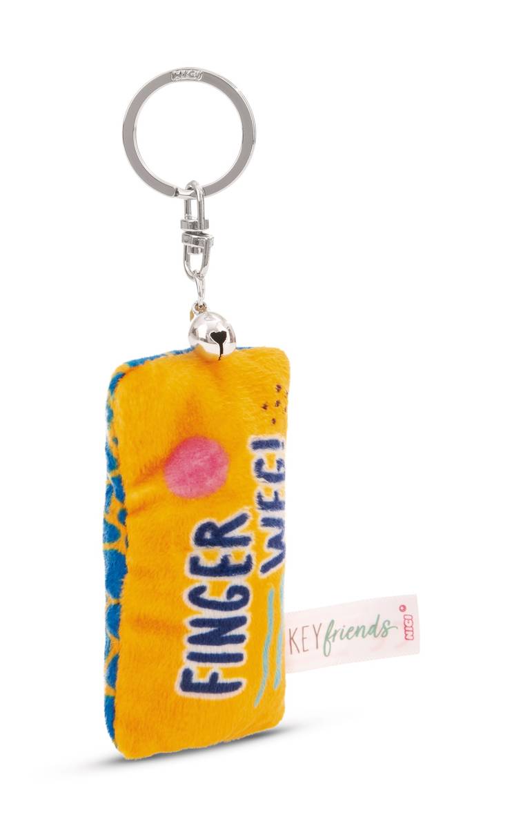 NICI Schlüsselanhänger  Mini Plüschkissen "Finger weg!" mit Glöckchen