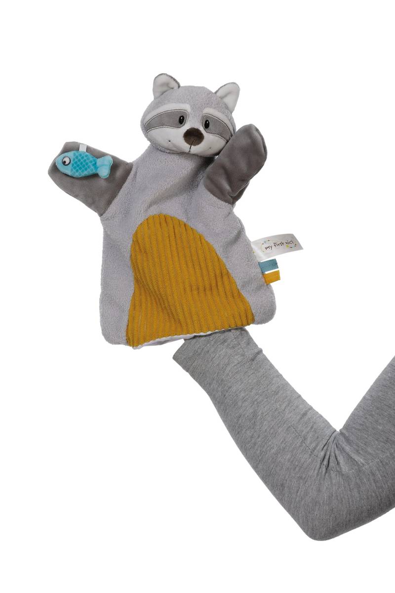 NICI Schmusetuch Handpuppe Waschbär 2 in 1