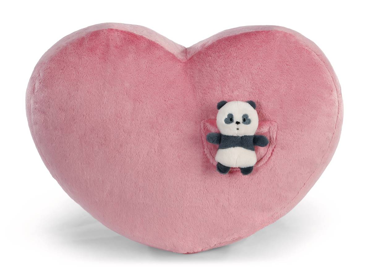 NICI Kissen Love Panda herzförmig