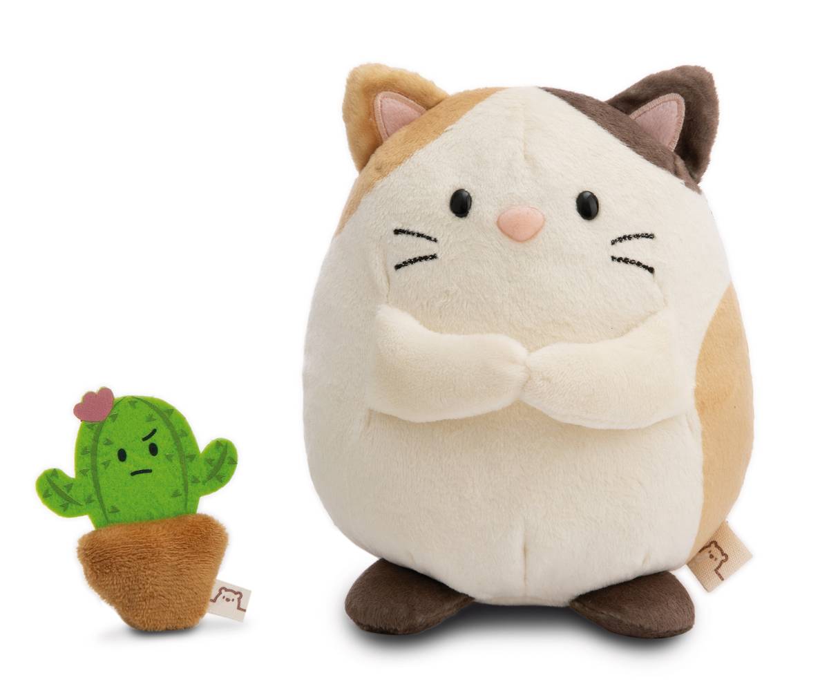 NICI Kuscheltier mymochi Katze Angy 16cm mit Kaktus in Geschenkbox