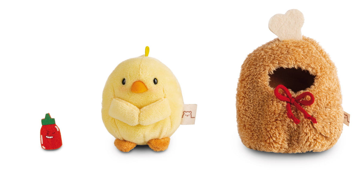 NICI Kuscheltier mymochi Küken Tschieps mit Chilisauce und Pouletschenkelkostüm