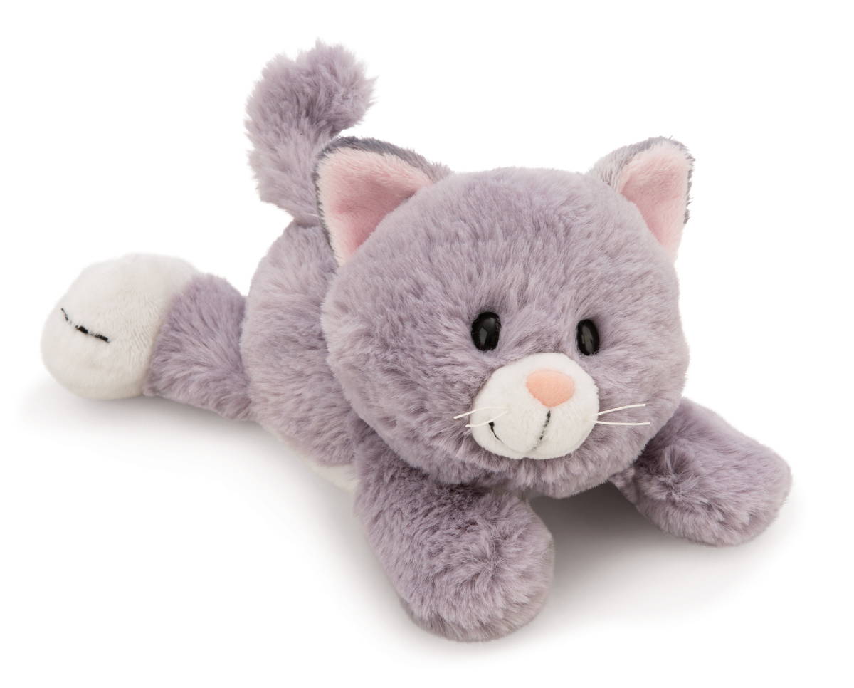 NICI Kuscheltier Katze grau liegend