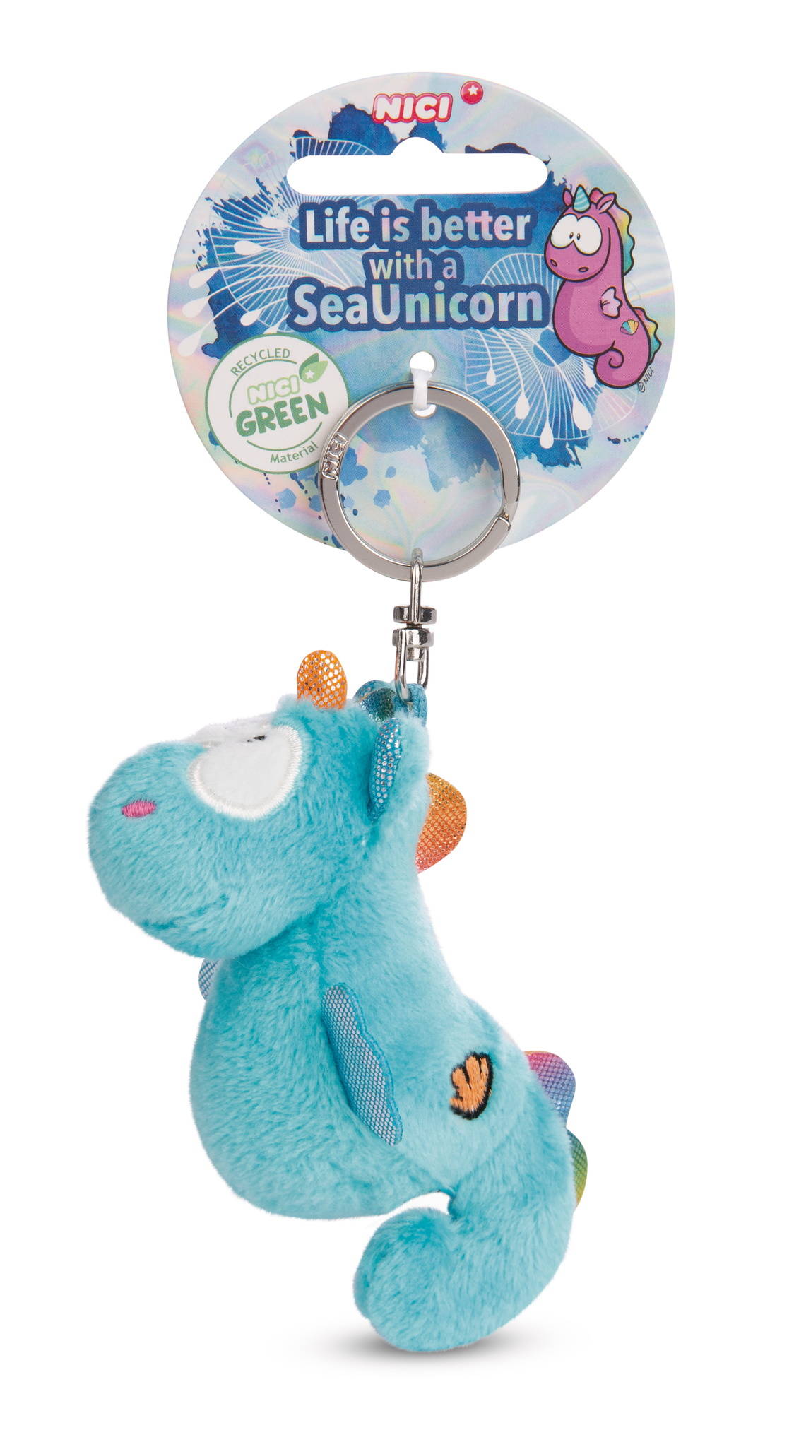 NICI Schlüsselanhänger Seepferdchen Laguna Rainbow blau