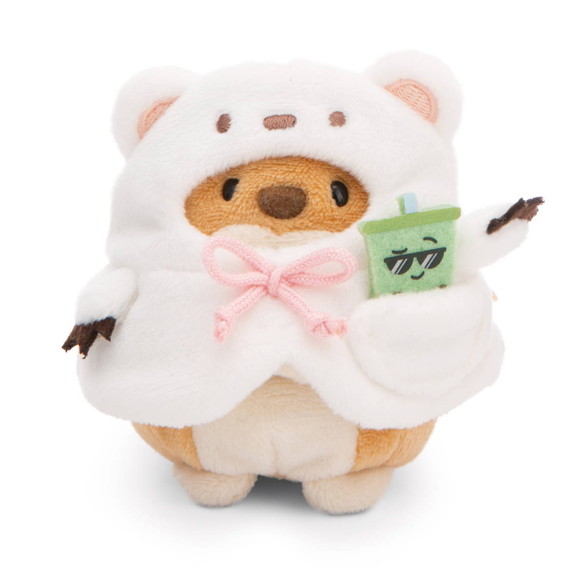 NICI Kuscheltier mymochi Hund Hiro mit Bubble Tee und Eisbärkostüm