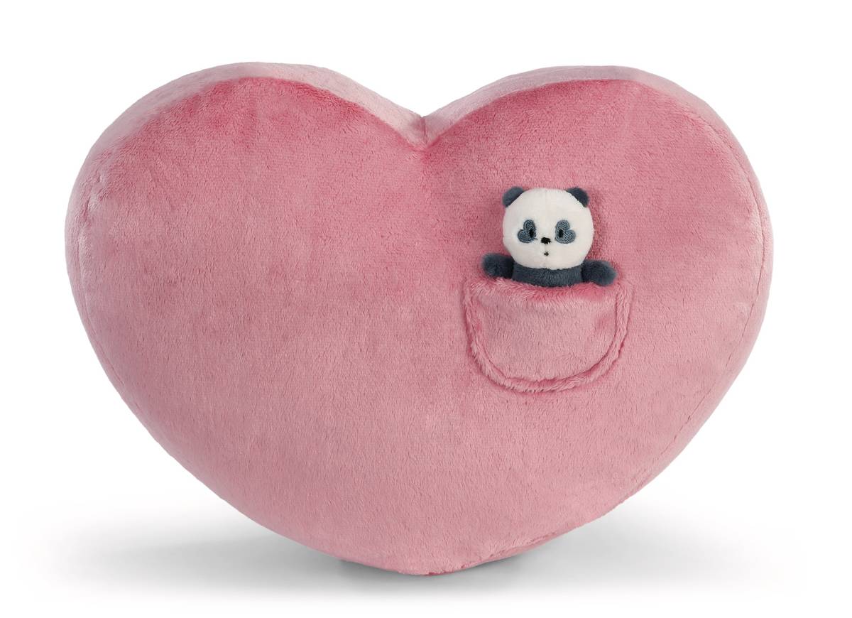 NICI Kissen Love Panda herzförmig