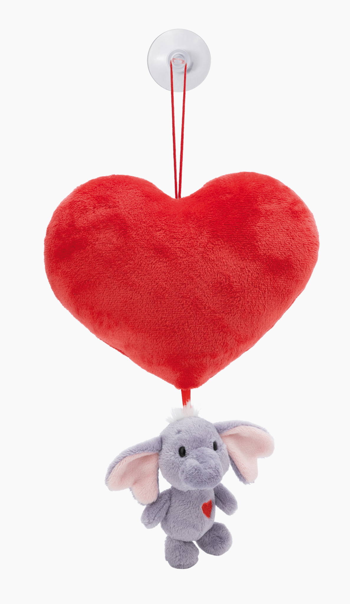 NICI Plüschherz mit Love Elefant dunkelgrau