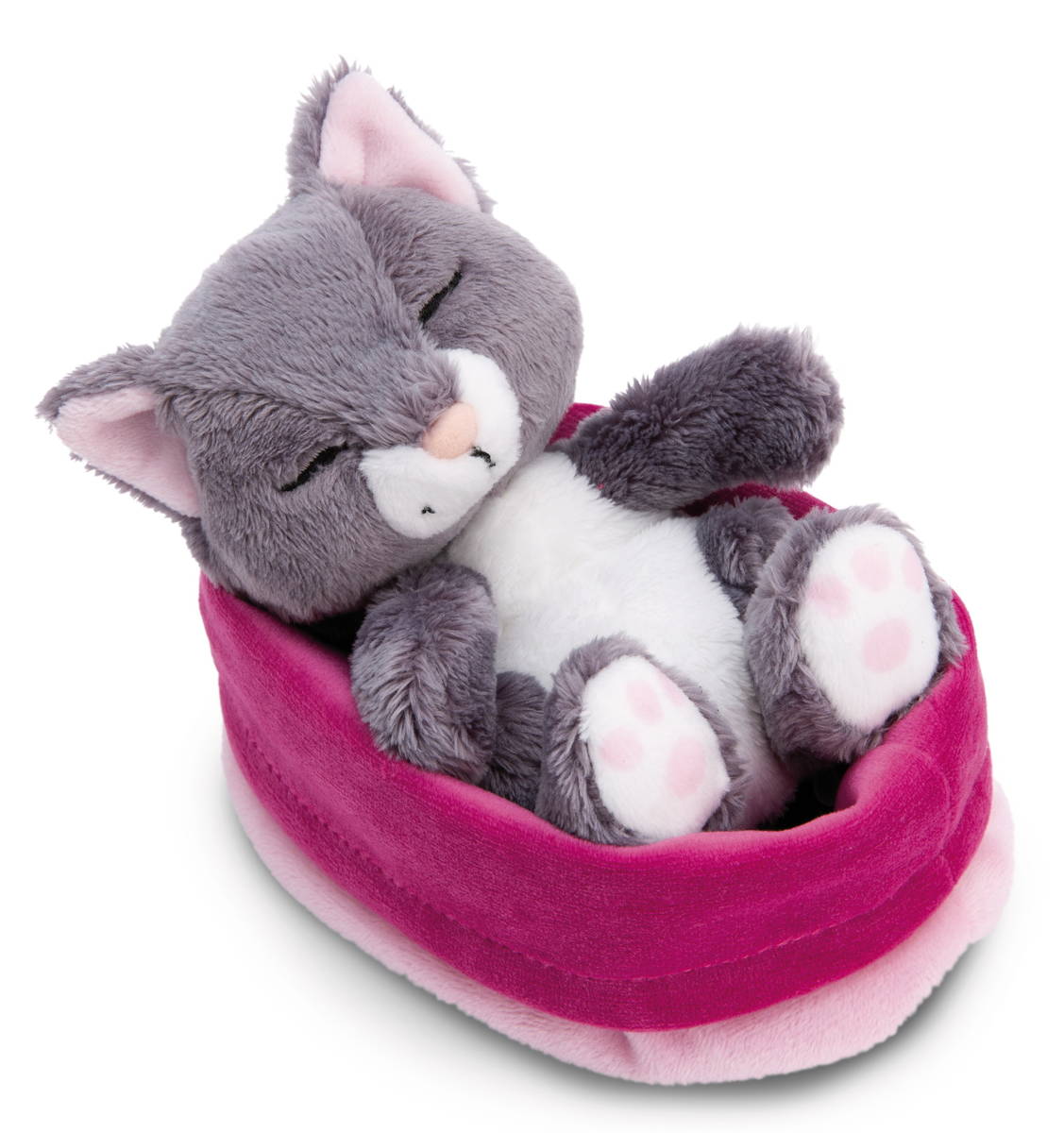 NICI Kuscheltier Katze grau schlafend