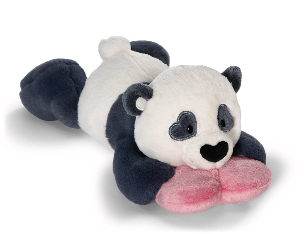 NICI Kuscheltier Love Panda mit Herz liegend