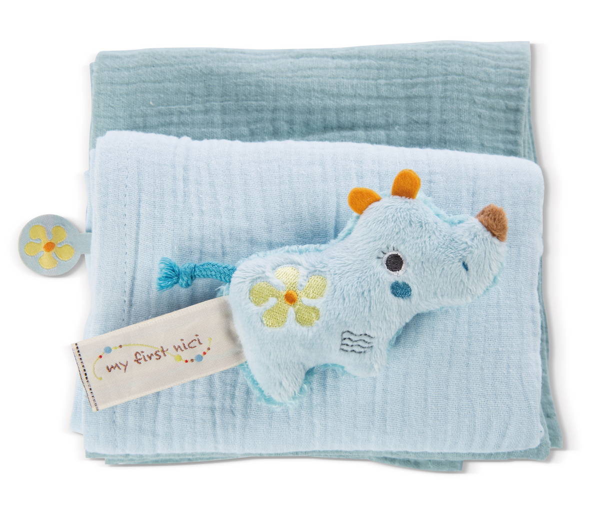 NICI Mulltuch mit Greifling Nashorn Manuffi