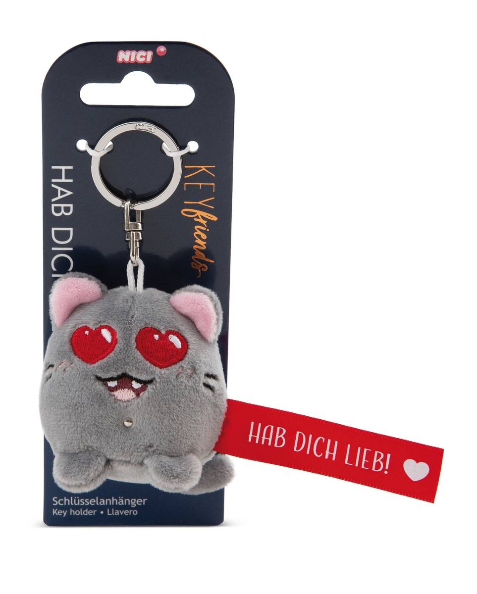 NICI Schlüsselanhänger  Katze "Hab dich lieb!"