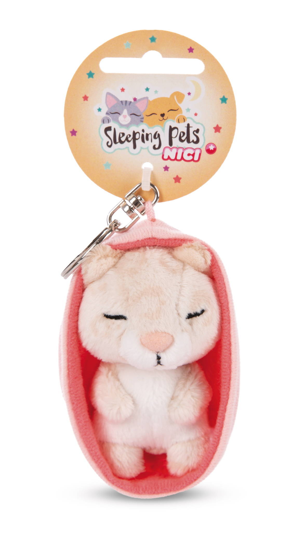 NICI Schlüsselanhänger Sleeping Pets Katze mit Leopardenzeichnung