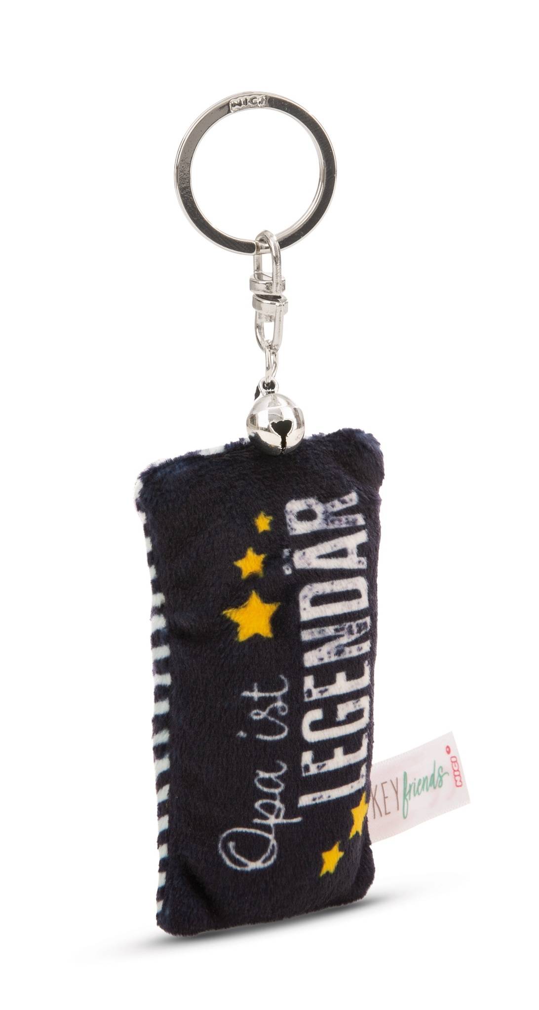 NICI Schlüsselanhänger  Mini Plüschkissen "Opa ist legendär" mit Glöckchen