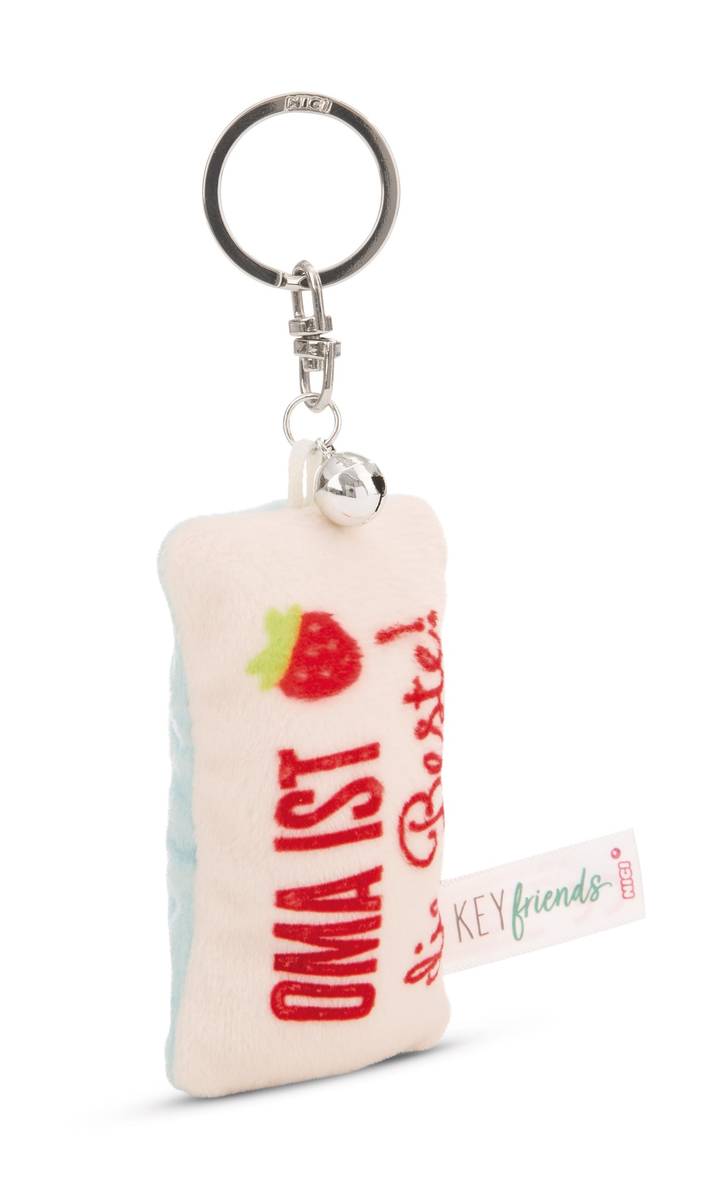 NICI Schlüsselanhänger  Mini Plüschkissen "Oma ist die Beste!" mit Glöckchen