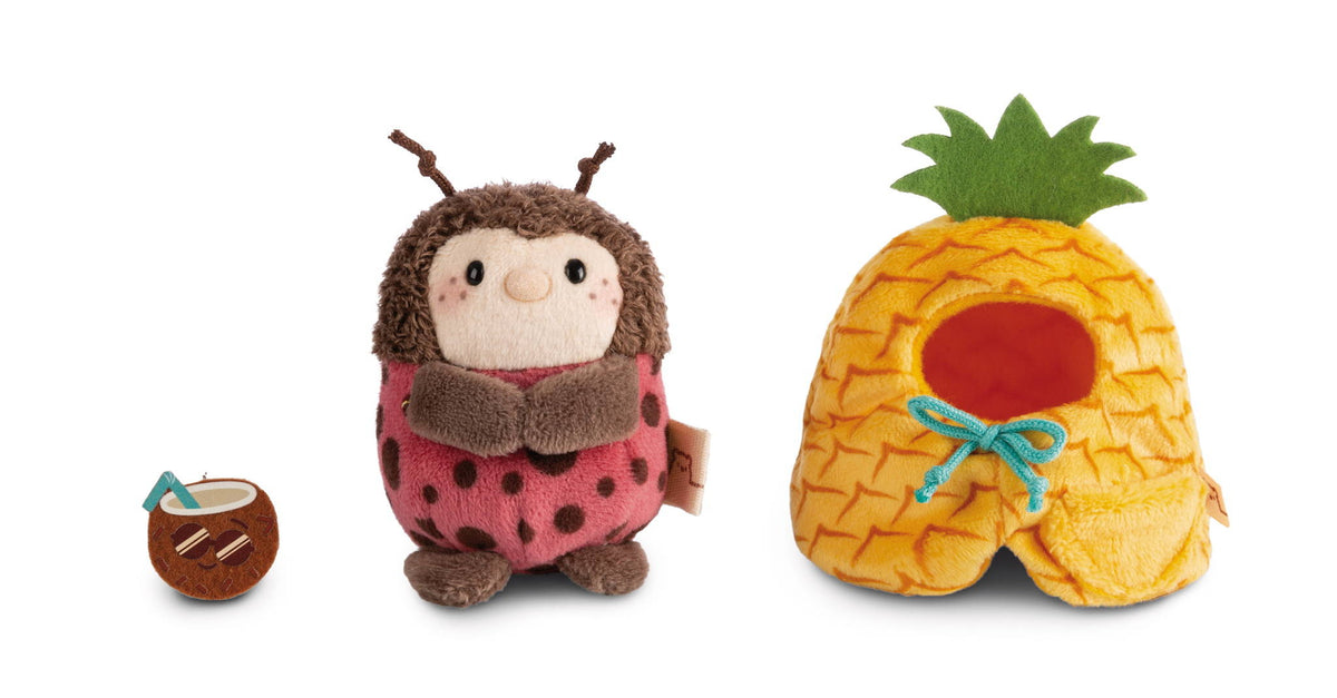 NICI Kuscheltier mymochi Marienkäfer Dozz mit Kokosnuss und Ananaskostüm