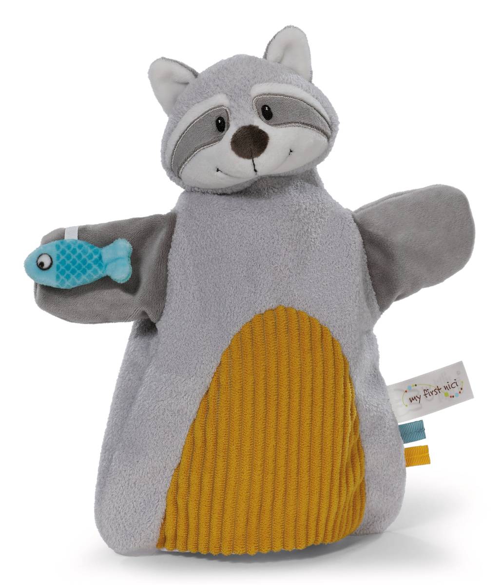 NICI Schmusetuch Handpuppe Waschbär 2 in 1