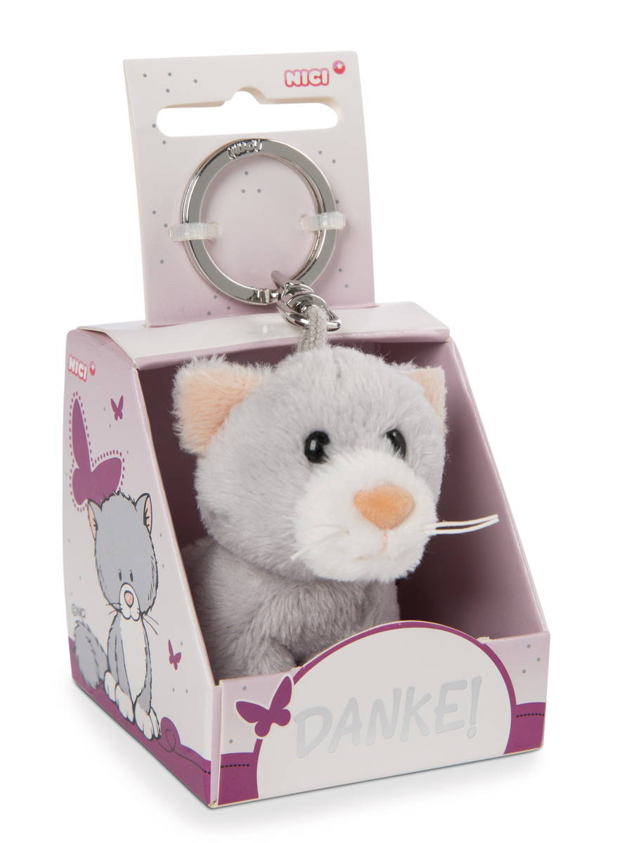 NICI Schlüsselanhänger Katze "Danke!" in Geschenkverpackung