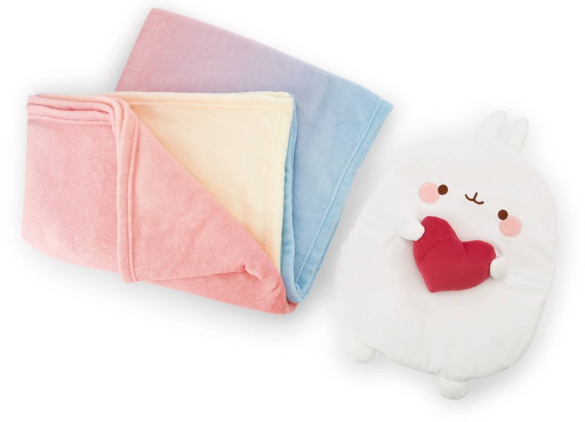 NICI Decke und Kissen Molang mit Herz