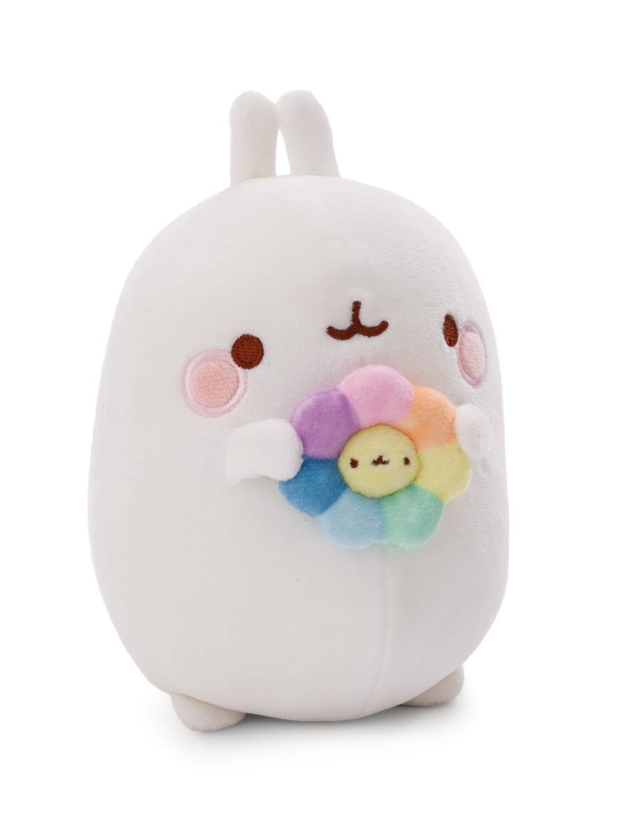 NICI Kuscheltier Molang mit Regenbogenblume