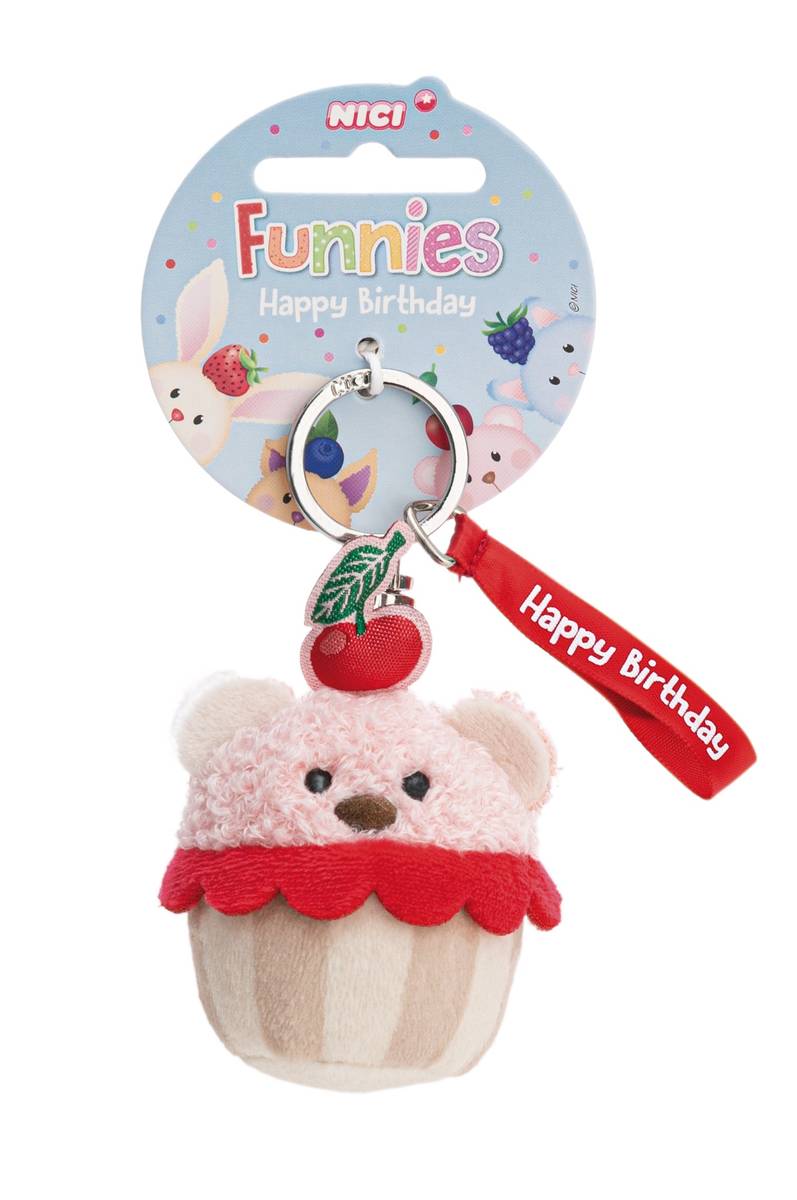 NICI Schlüsselanhänger Bär Cupcake "Happy Birthday"