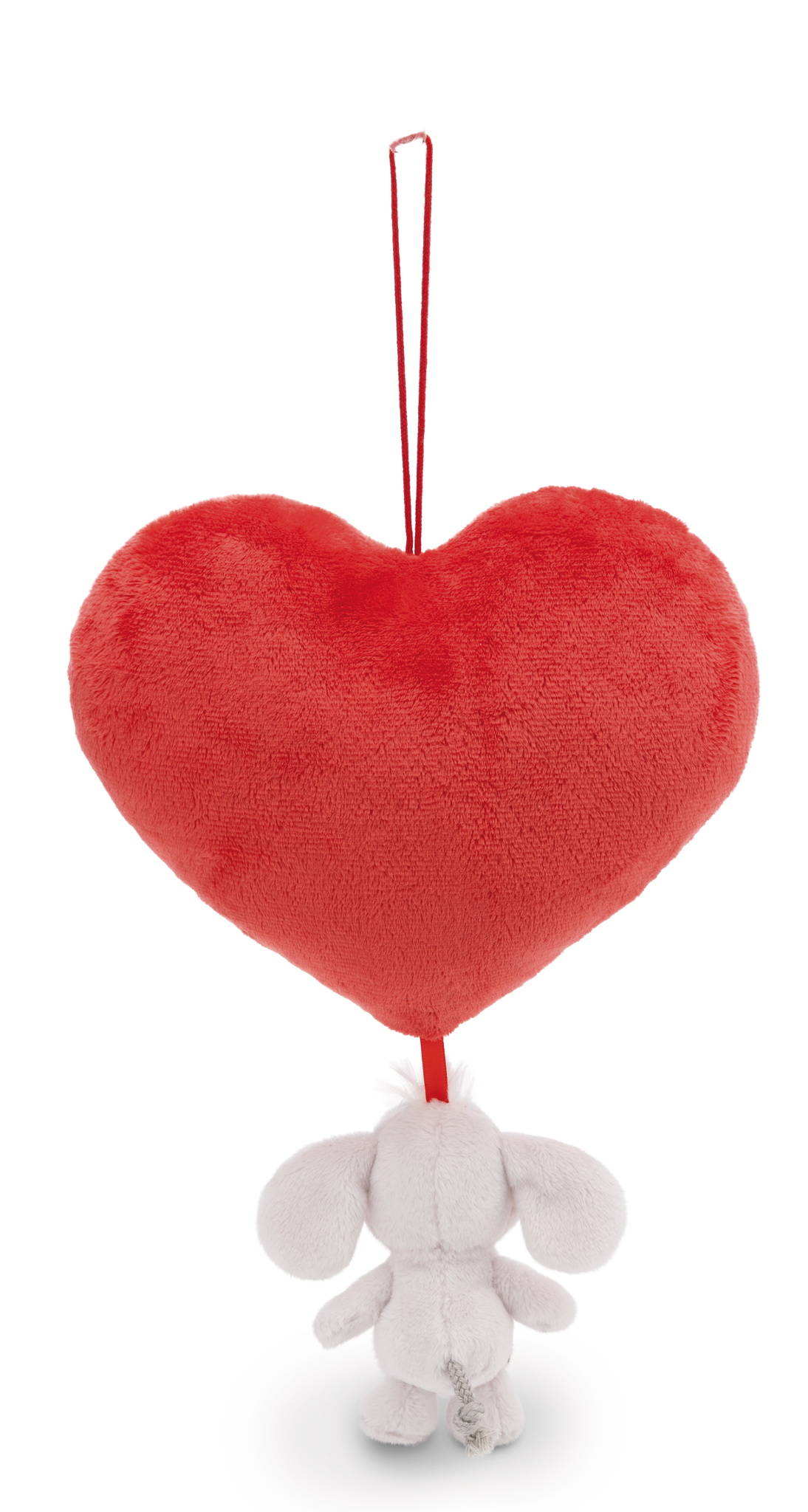 NICI Plüschherz mit Love Elefant hellgrau