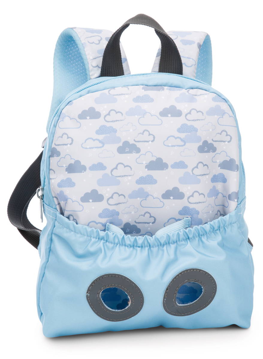 NICI Rucksack hellblau mit Rotem Panda