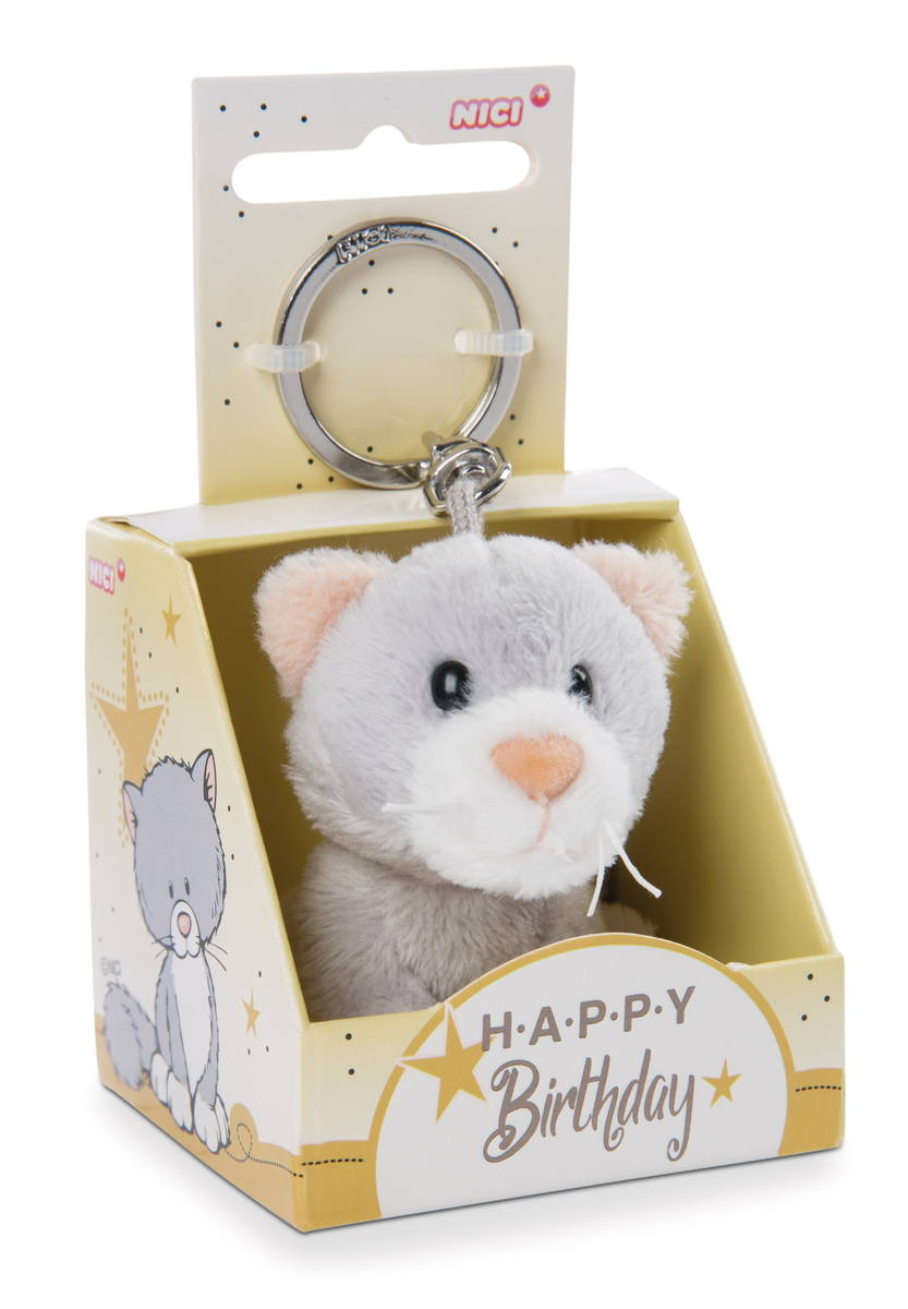 NICI Schlüsselanhänger Katze "Happy Birthday" in Geschenkverpackung