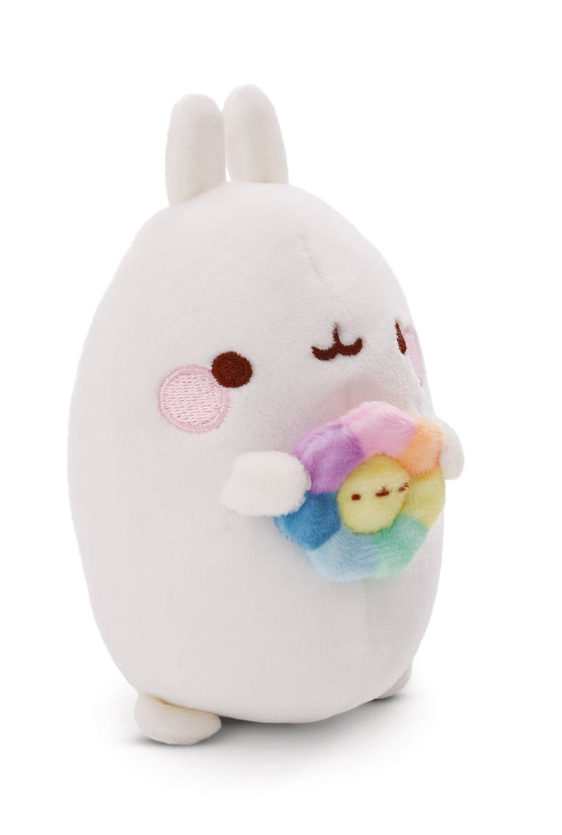 NICI Kuscheltier Molang mit Regenbogenblume