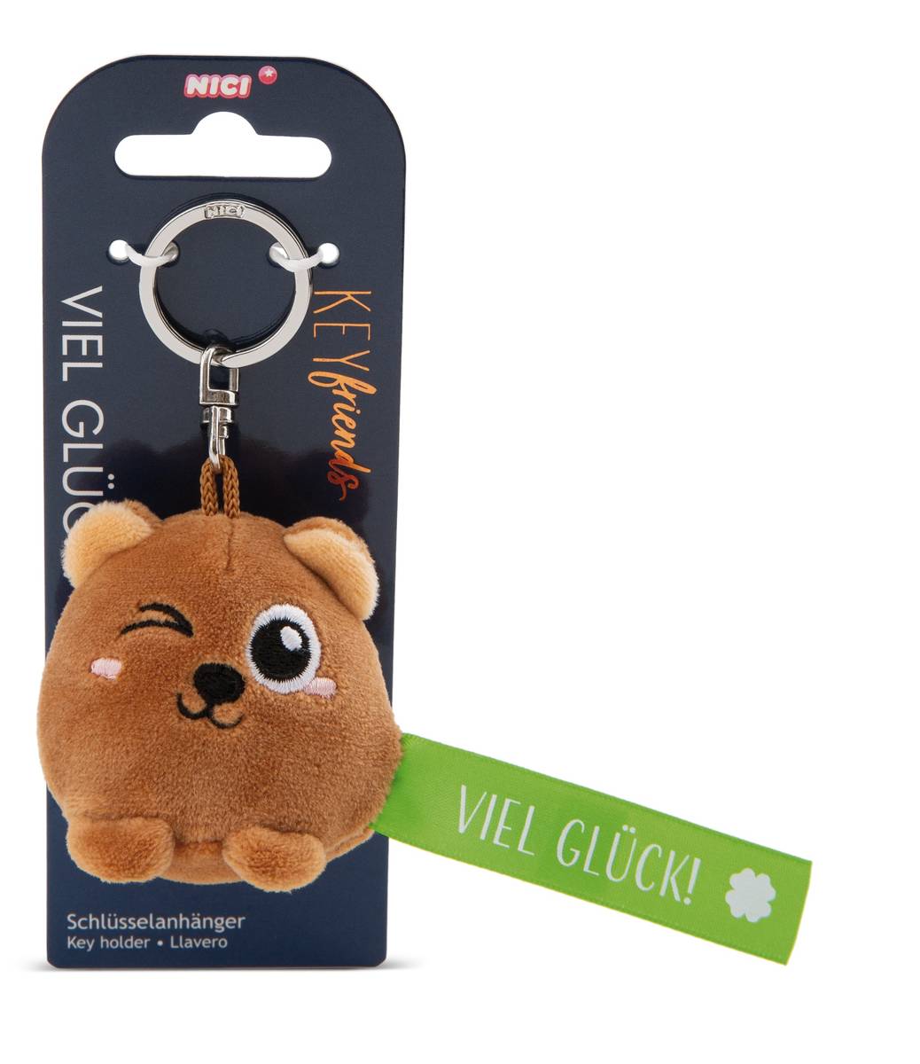 NICI Schlüsselanhänger  Bär „Viel Glück!“
