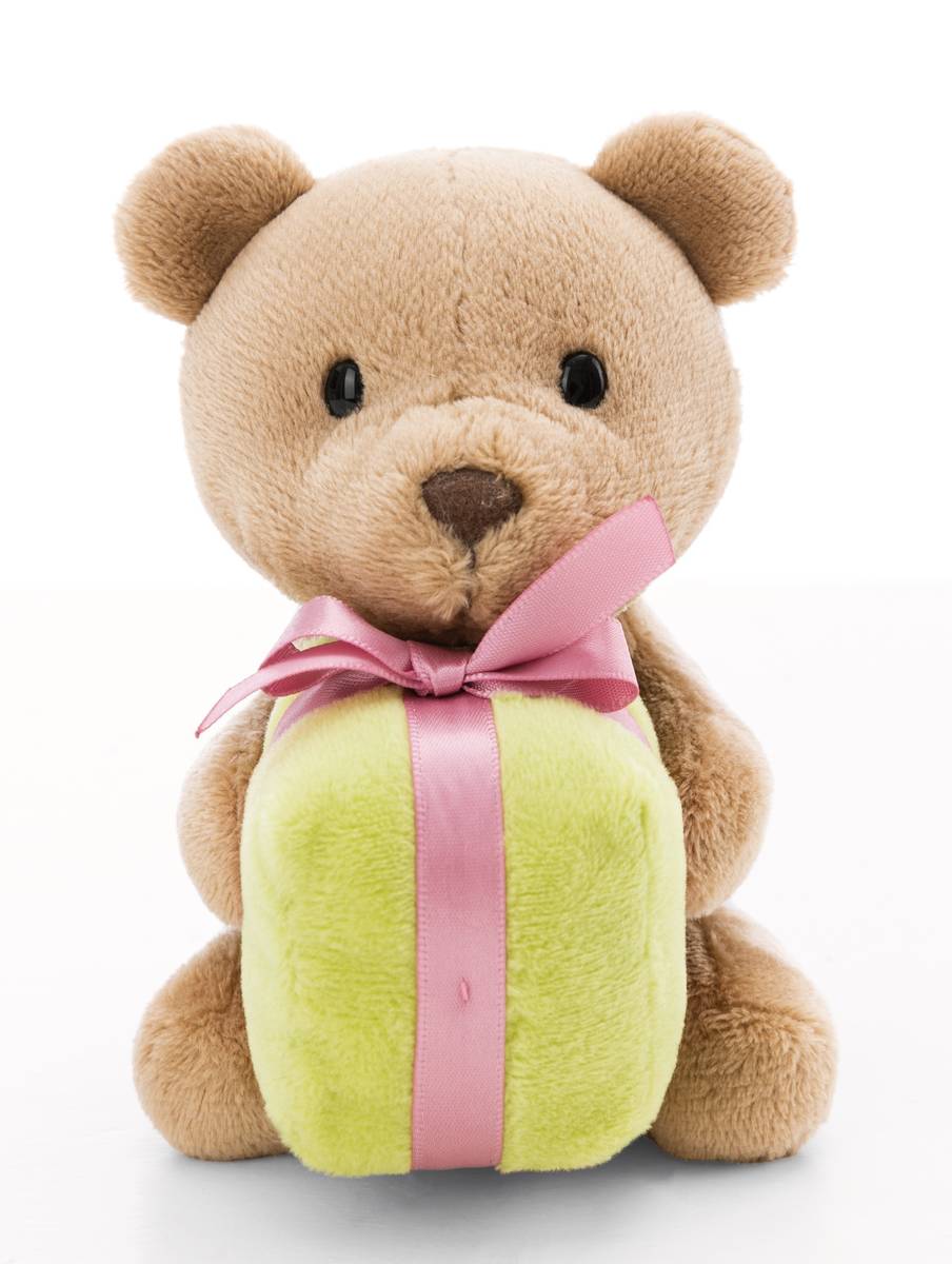 NICI Kuscheltier Bär braun mit grünem Geschenk