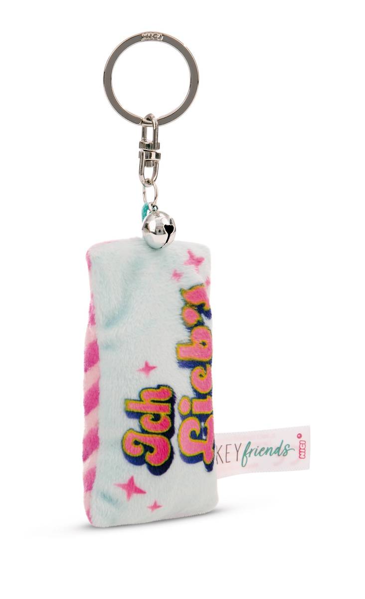 NICI Schlüsselanhänger  Mini Plüschkissen "Ich lieb's" mit Glöckchen