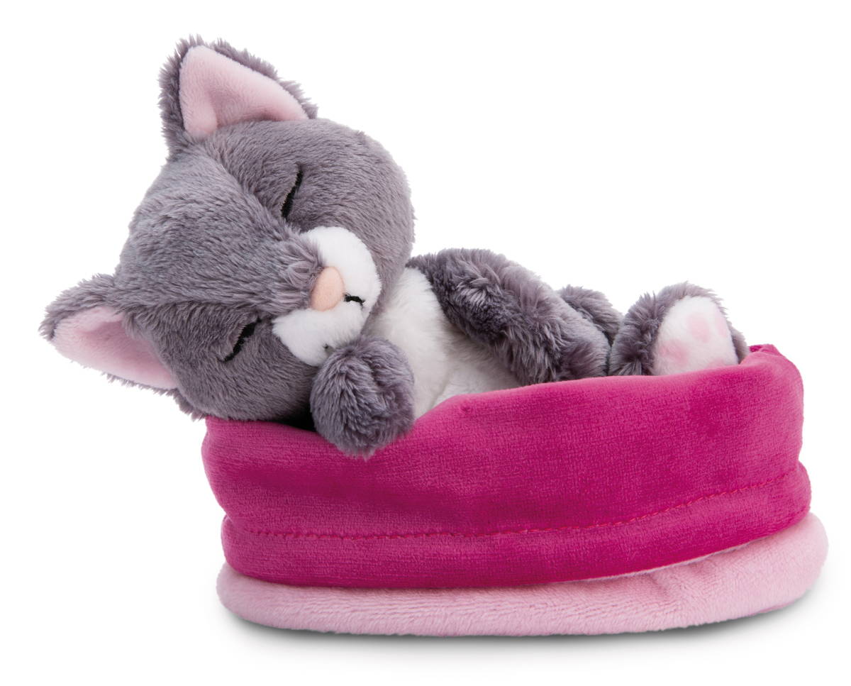 NICI Kuscheltier Katze grau schlafend