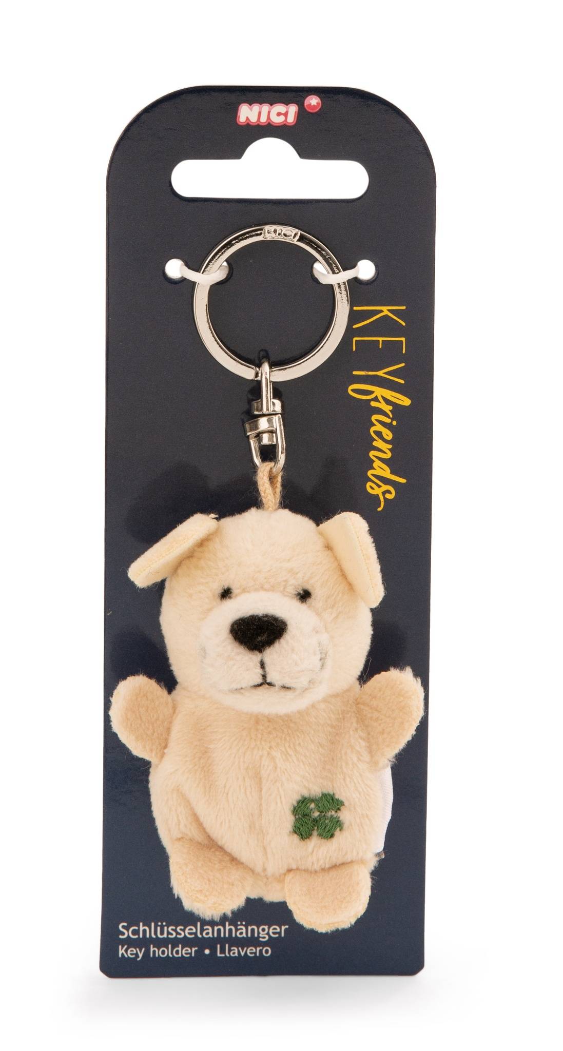 NICI Schlüsselanhänger  Hund mit Kleeblatt